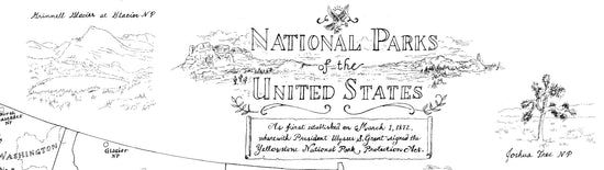 Look out for our new National Parks map (seen here in the ink work stage)